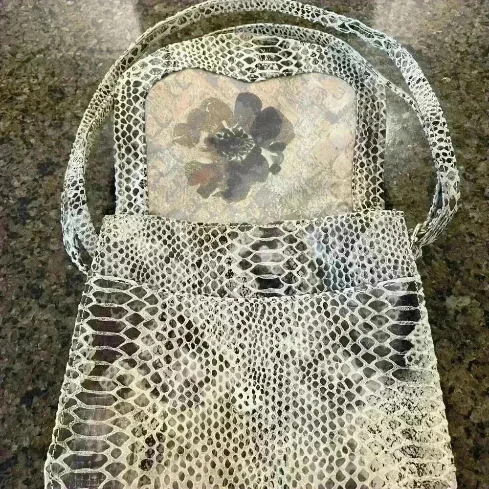Elliott Lucca Leather Snakeskin Handbag